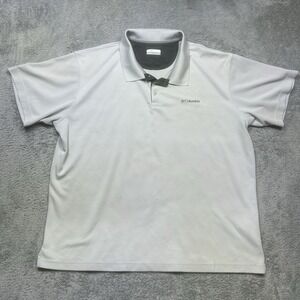 Columbia Utilizer Polo Shirt Men's‎ 2XL Gray Short Sleeve Omni-Wick *PULLS/SPOTS